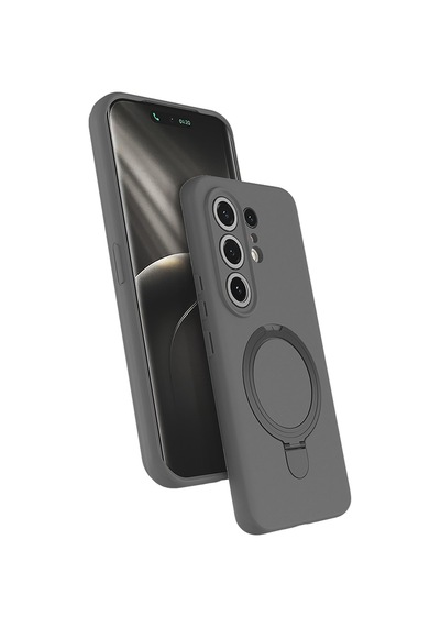 Maks Technology Tecno Camon 50 Pro Kılıf M-safe Şarj Özellikli Standlı Mkst Samara Kapak - Titanyum-gri