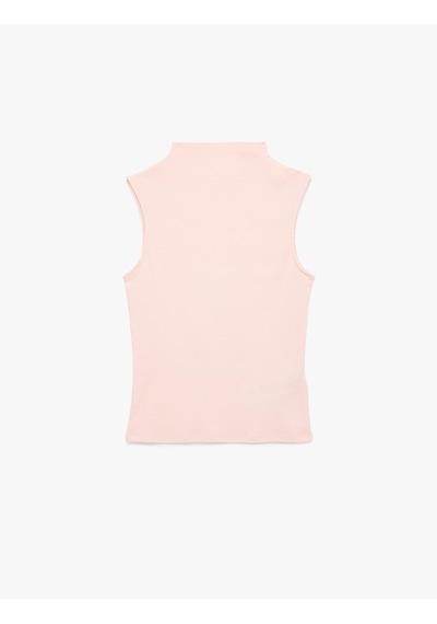 Koton Slim Fit Pamuklu Kolsuz Dik Yaka Bluz Pembe 6sak10104ek Gül