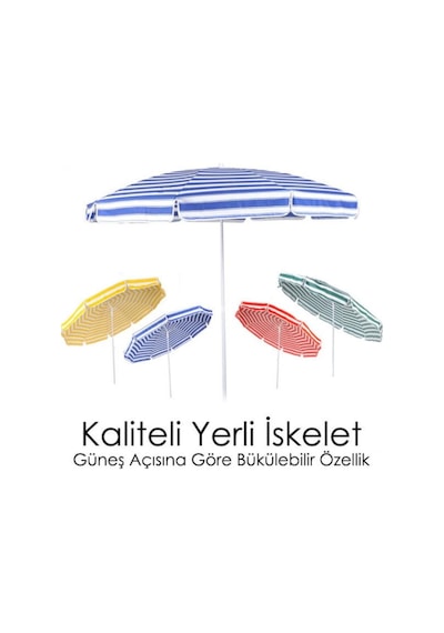 Hsmarket 2 Mt Kalin Gabardin Kumaş Eğilebilir Plaj Şemsiyesi Bidon Dahil (422328269)