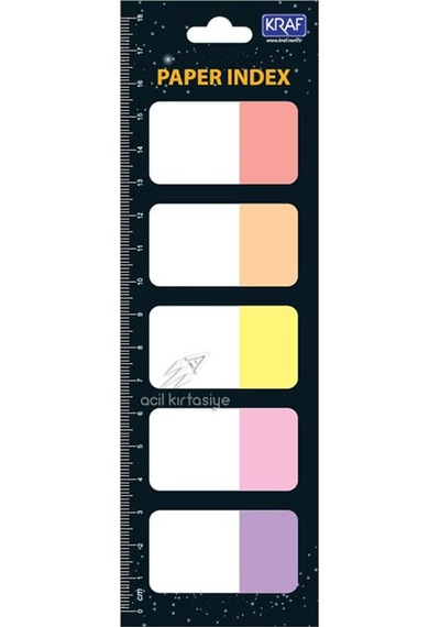 Kraf 1555 Yapışkanlı İndex Kağıdı 25X42mm 5X20 Yaprak