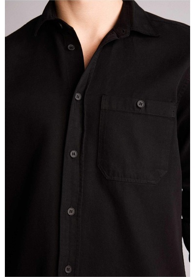 Defacto Premium Twill Gömlek H1360ax26spbk81 Siyah-bk81