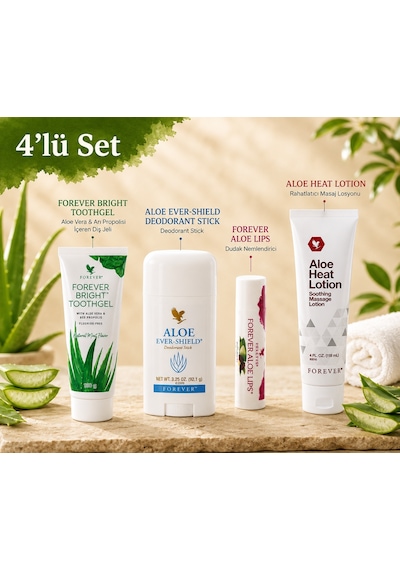 Forever Diş Macunu + Aloe Lips + Aloe Heat Lotion + Aloe Deodorant
