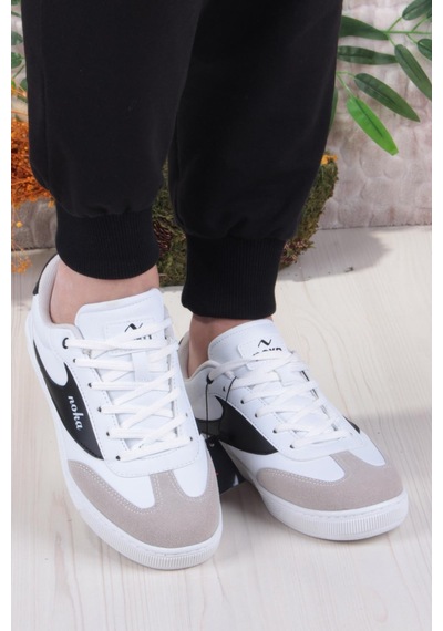 Fort Noka İlizbon Rahat Memory Foam İç Taban Sneaker Erkek Ayakkabı Beyaz - Siyah