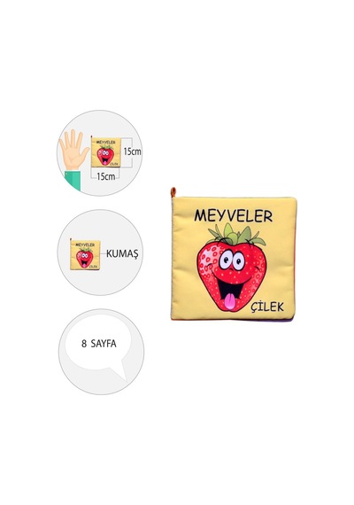 Tox Meyveler Kumaş Sessiz Kitap T049 - Bez Kitap , Eğitici Oyuncak , Yumuşak Ve Hışırtılı