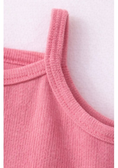 For My Baby Fitilli Kumaş 2 Li Kız Bebek Takım Şortlu Yazlık Pembe
