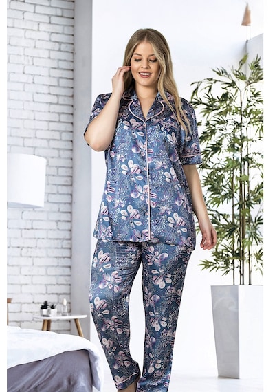 Nisanca Premium Saten Çeyizlik Kadın Pijama Takımı Kore İpeği Dokusu, Dantel Detaylı, Hediye Kutulu Füme