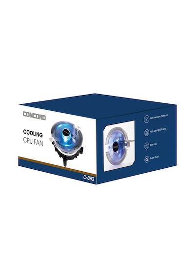 Concord C 893 Işıklı Blue Universal Lga Cpu İşlemci Fanı