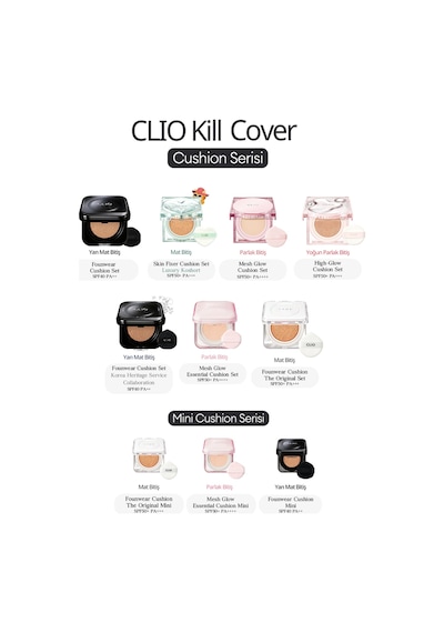 Cıca İçerikli, Yüksek Kapatıcı Yarı Mat Clıo Kill Cover Founwear Cushion Set 19c Light Spf40pa++