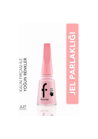 Flormar Jel Görünümlü Parlak Oje (PEMBE) - Jelly Look Nail Enamel - Jl27 Milky Pinky - 8690604282210