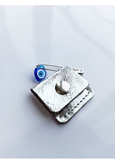 Mini Bebek Cevşen Dualı Kolye Muska Hakiki Deri El Yapımı Dörtgen Gümüş