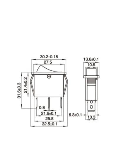 Ic-113A Dar Nokta Işıklı Anahtar On-Off 220V 10X25Mm Çap 25 Adet