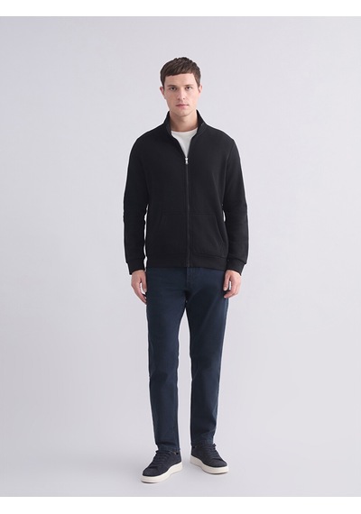 LC Waikiki Lc Waıkıkı Siyah Dik Yaka Erkek Fermuarlı Sweatshirt