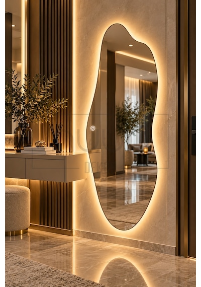 150x50 Dokunmatik Led Işıklı Asimetrik Boy Aynası Gün Işığı