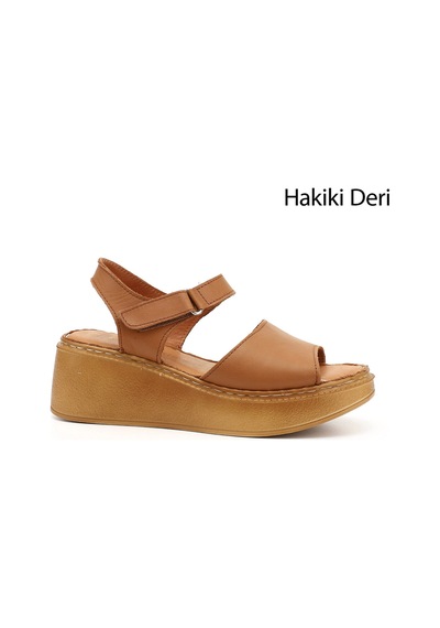 Gönderi(R) Gönderi R Taba Antik Dolgu Taban Hakiki Deri Sandalet Taba