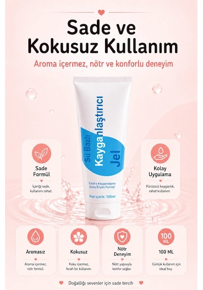Su Bazlı Aromasız Ekstra Kayganlaştırıcı Jel 100 Ml Sade Kokusuz Kayganlaştırıcı Jel