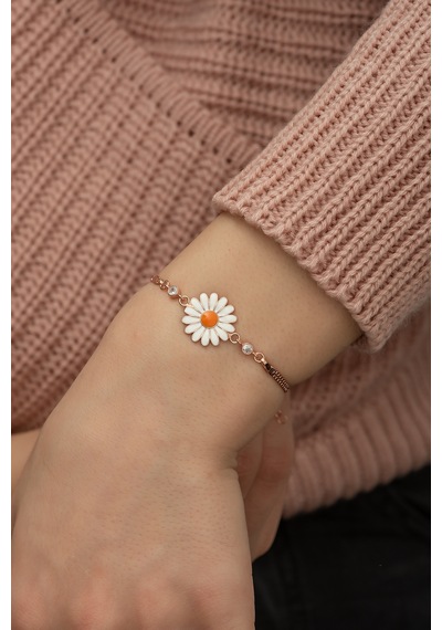 925 Ayar Rose Papatya Kadın Gümüş Bileklik