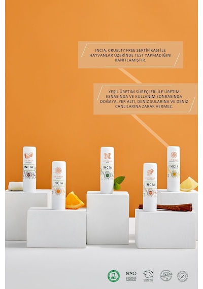 %100 Doğal Dudak Besleyici Bergamot & Limon Bitkisel Nemlendirici Dudak Bakım Kremi 6 G