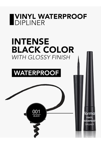 Lexroo Suya Dayanıklı Parlak Dipliner Siyah - Waterproof Dipliner - 001 Black - 8690604536498