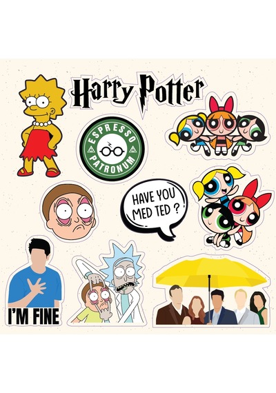 Flim Dizi Karışık Desen Tasarım A5 Stickers Çıkartma Pytkstk025