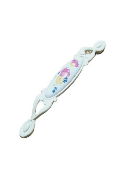 Miray 128 Mm Metal Krem Kasa Beyaz Çiçek Desenli / 5 Adet Krem