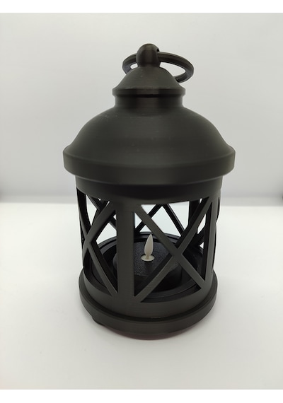 Led Tealight Uyumlu Dekoratif Lantern Lamba Siyah