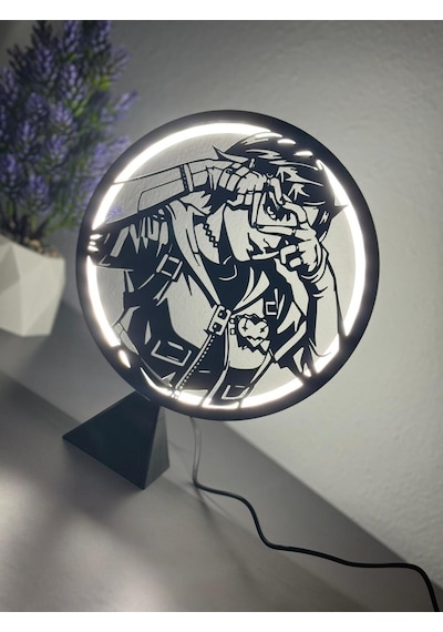 Valorant Clove Halka Led Işıklı Masa Gece Lambası Gamer Oyun Odası Dekor Hediye Adaptör Dahil Siyah