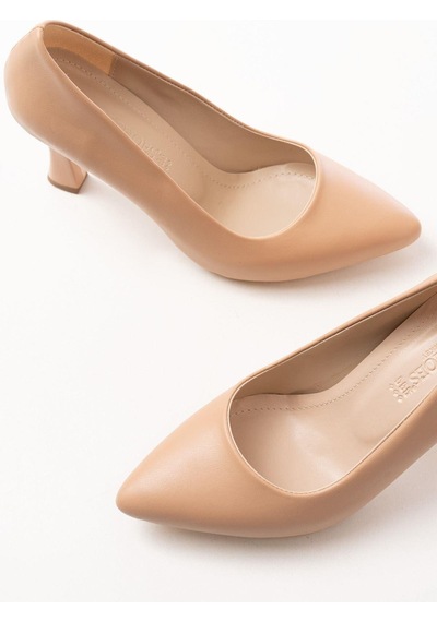 Aymood St-001 Nut Günlük 9 Cm Topuklu Stiletto Ayakkabı Ten