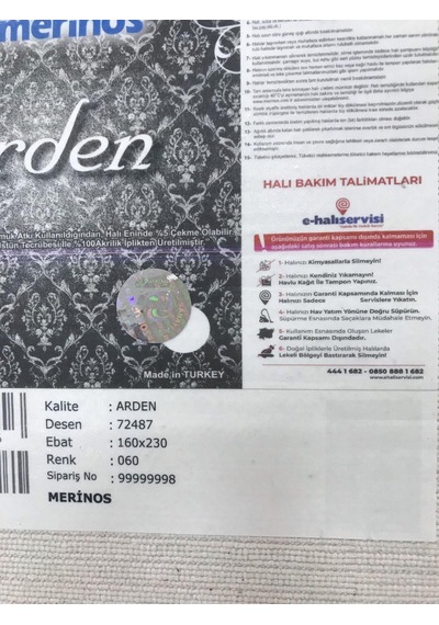 Merinos Halı Arden 72487 060 Serisi Akrilik Salon Oturma Yatak Odası Halısı Krem