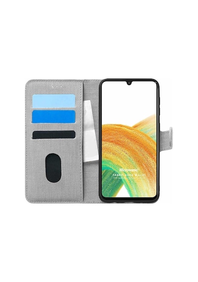 Microsonic Samsung Uyumlu Galaxy A33 5G Kilif Fabric Book Wallet Gri 557082615