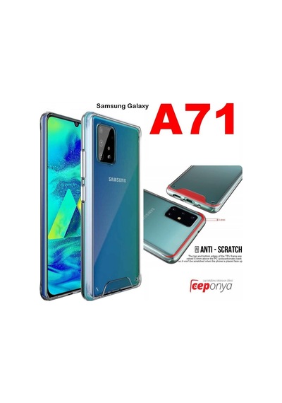 Galaxy A71 Kenarlari Silikon Yüzeyi Sert Seffaf Gard Kilif 566410455