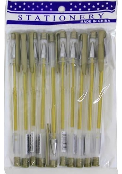 Tükenmez Kalem Gümüş Mürekepli 10'lu Deste 10'le Paket Çok Renkli