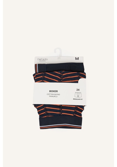 Defacto Regular Fit Cizgili 2li Boxer I7818ax26aunv135 Lacivert-nv135