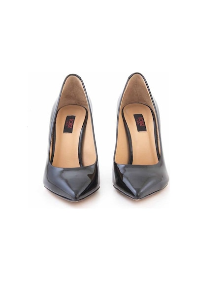 Rouge Deri Stiletto Kadın Topuklu Ayakkabı 4924-02V8 Siyah Rugan Siyah