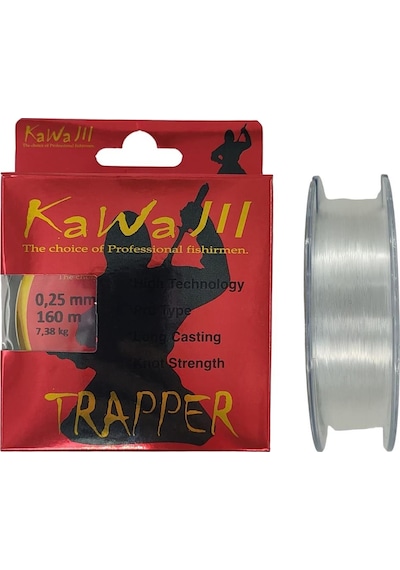 Kawa Jıl Trapper 160m Şeffaf Monofilament Misina-8750 - 0.18 Mm