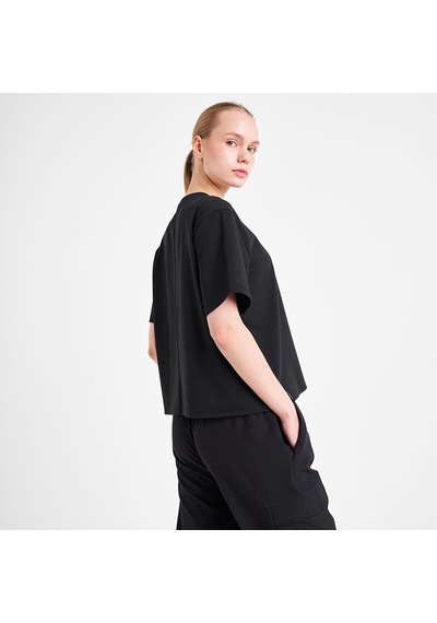 Lescon Siyah Kadın Kısa Kollu T-shirt 25n-2145