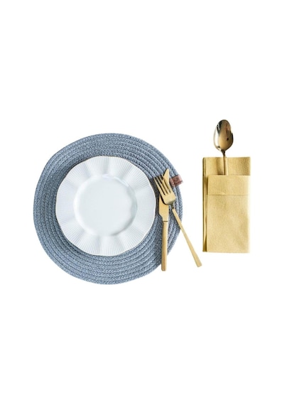 Vos Versa Amerikan Servis Tekli Supla Lux Sunum Tabak Altlığ - Yuvarlak Gri Vvhm0044-401 - Gri