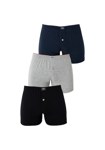 Arma Yıldız Erkek Renkli Düğmeli Boxer 3'lü Paket %100 Pamuklu Penye Çok Renkli Arma Yıldız Erkek Renkli Düğmeli Boxer 3'lü Paket %100 Pamuklu Penye Çok Renkli