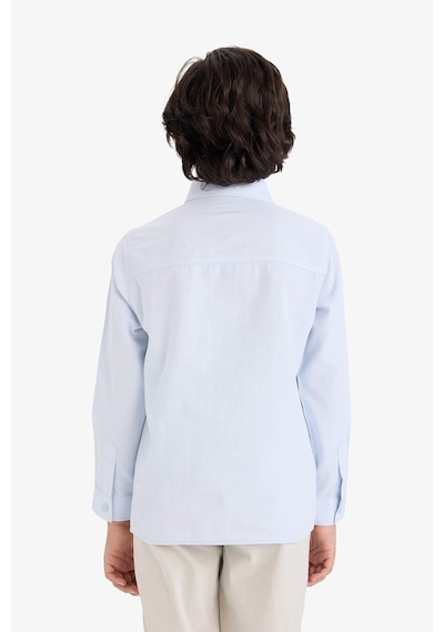 Defacto Erkek Çocuk Polo Yaka Oxford Uzun Kollu Basic Düz Gömlek W3215a626spbe61 Mavi-be61