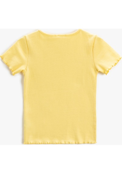 Koton Basic Tişört Slim Fit Kısa Kollu Bisiklet Yaka Ribanalı Sarı 3skg10159ak 3SKG10159AK165 Sarı