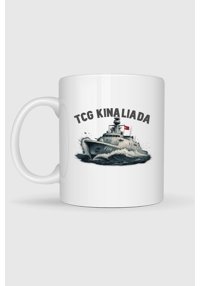 Tcg Kınalıada Dalgalar Arası Temalı Baskılı Kupa Bardak Beyaz