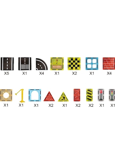 Karton Kutulu City Magnetic Yapı Blokları 3d Puzzle 30 Parça 6.5 Cm
