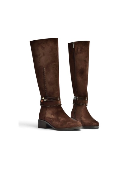 Fox Shoes Z820312802 Kahverengi Süet Kadın Çizme