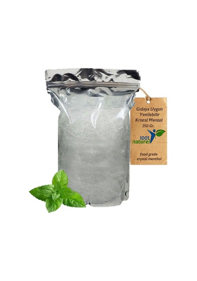 1001naturel Kristal Mentol Gıdaya Uygun Yenilebilir Granul Crystal Menthol 250 G