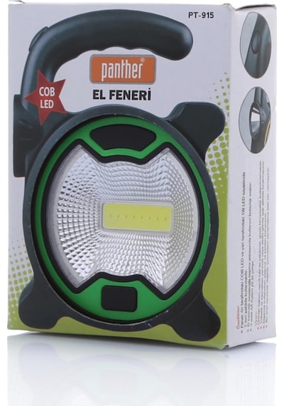 Panther Pt-915 1W Cob Led El Feneri  Pilli Siyah