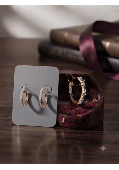 Premium Dışı Beyaz İçi Gri Küpe Kartı 100 Lü Küpe Sergileme, Takı Paketleme Ve Sunum Kartı