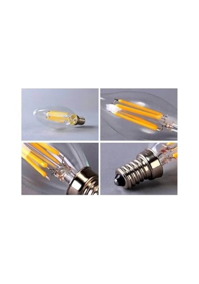Ayrex Rustik Led Ampul 4w E14 Ince Duy Gün Işığı 3000k 10 Adet Cata Erd25 Düz Mum Ampul Diğer