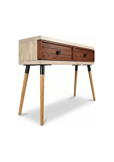 Mobenta Stria Entry: Modern Masif Dresuar 2 Çekmeceli Antre Konsolu - 120x31 Bz-bk Krem-bakır