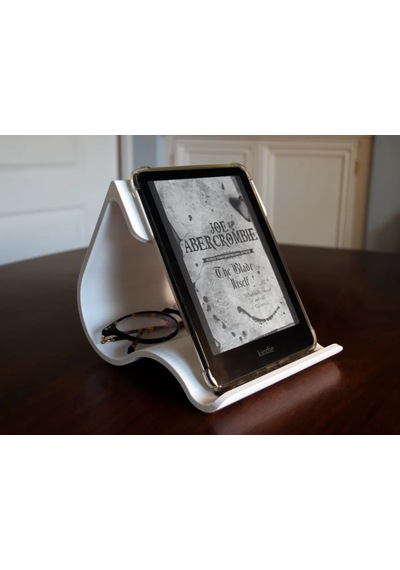 3d Baskı Kavisli Kitap Ve Kindle Standı Okuma İstasyonu Dalgalı Kitap Tutucu Okuma Standı Beyaz