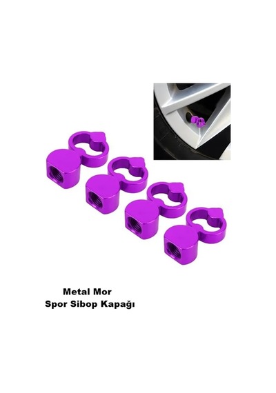 Maça Sibop Kapağı Metal Mor Rengi Profesyonel Maça Logolu Metal Sibop Kapağı 4 Parça Set Mor