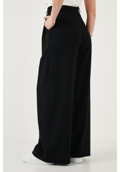 Lela Wide Leg Yüksek Bel Geniş Paça Palazzo Bayan Pantolon 5866290 Siyah
